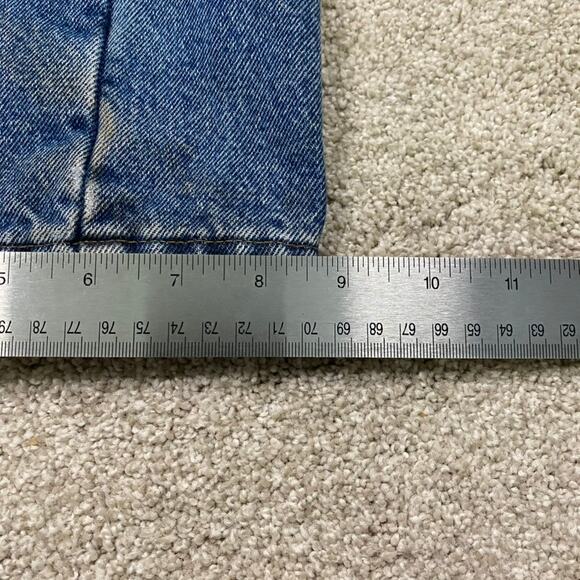 Carhartt Jeans Mens 34x32* Blue Flannel Lined Denim Straight Utility Workwear - Picture 10 of 11